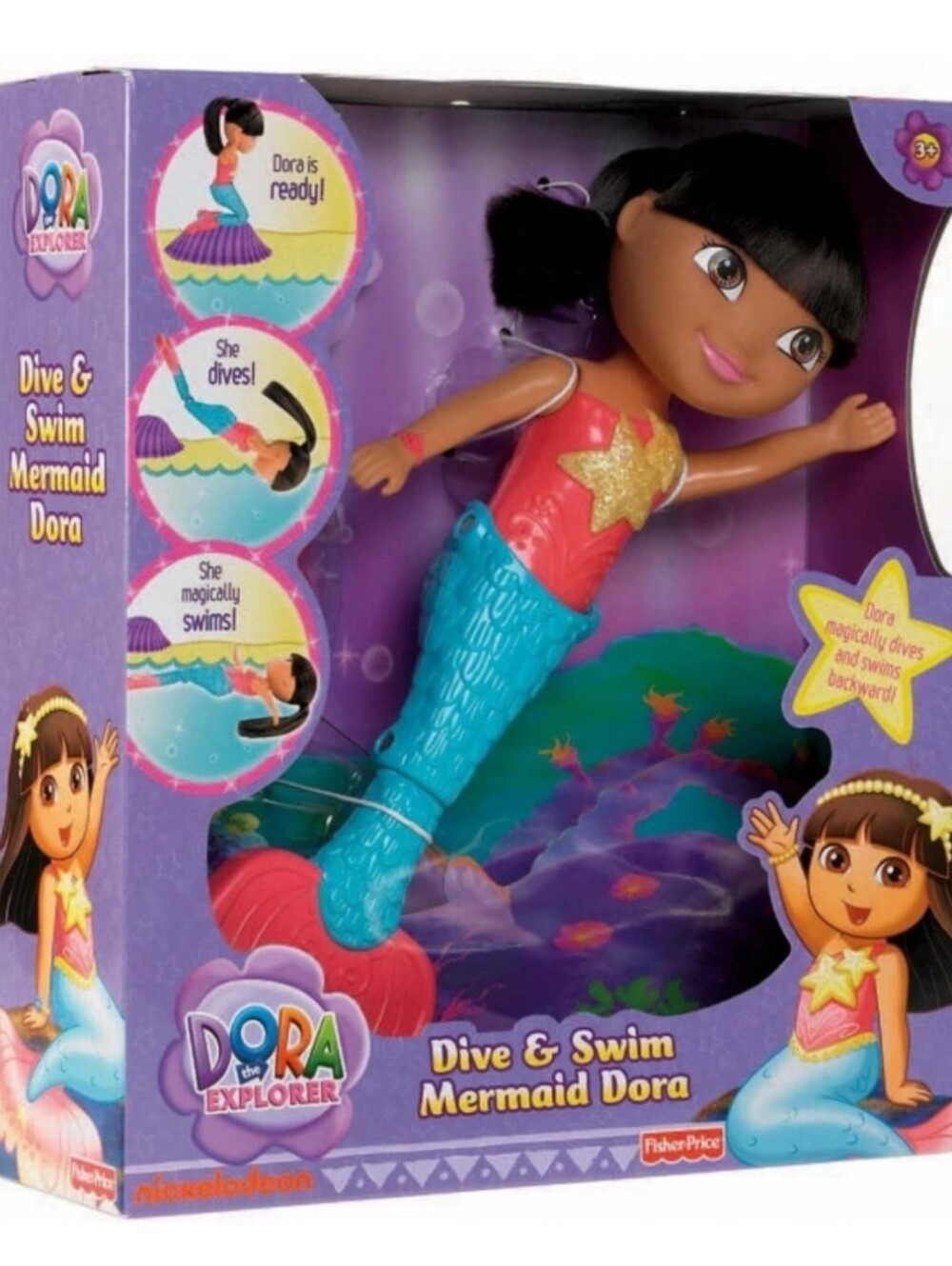Fisher-Price Dora Explorer Dive & Swim Mermaid Doll RARE FIND NIB